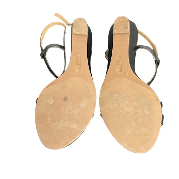 TALBOTS | Strappy Braided Sandals Wedges Criss Cross Black Patent Leather 6 - Picture 11 of 16